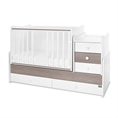 Letto MAXI PLUS NEW white+coffee /lamelle anteriori rimosse/